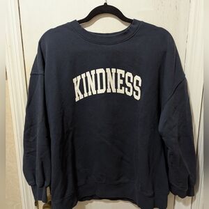 Old Navy Large Kindness Navy Blue Crew neck Sweatshirt